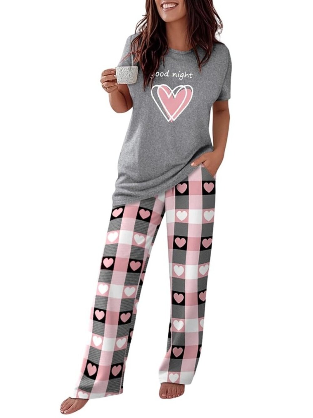 Pajama Sets for Women 2 Piece Short Sleeve Lounge Pj Sets